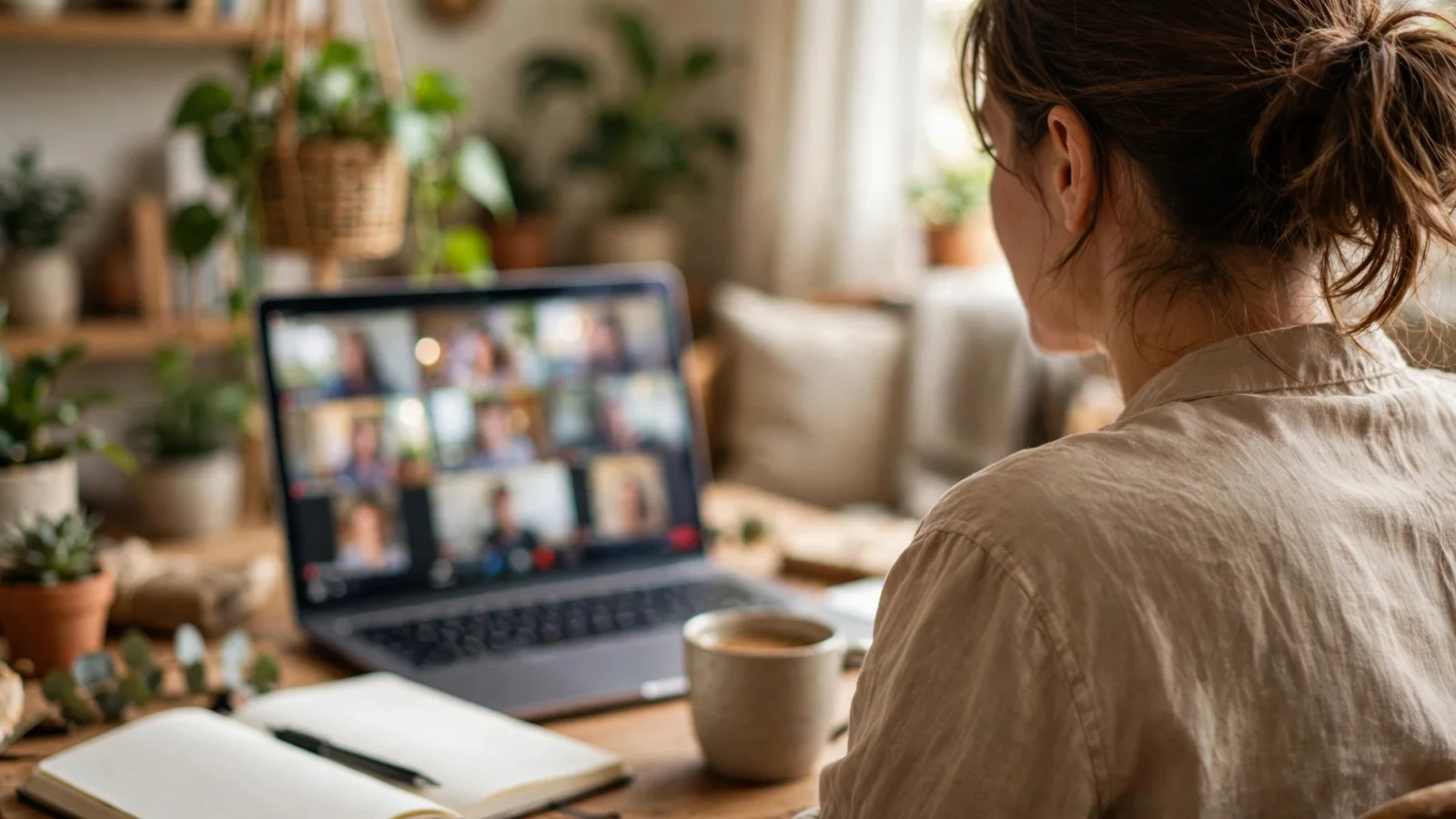 Reunião por vídeo com o especialista da conta