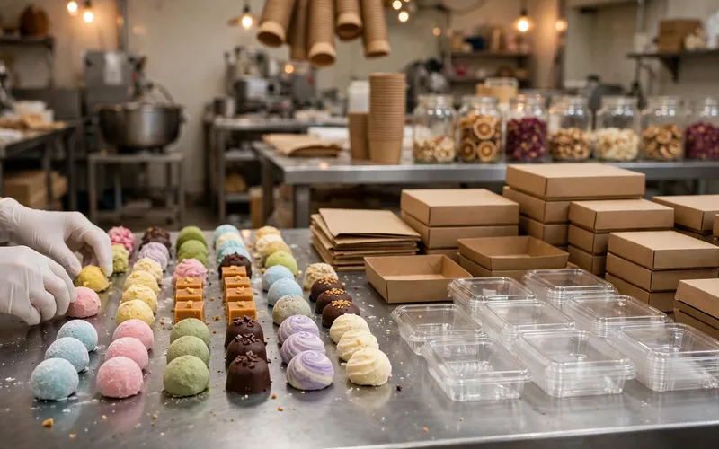 Candy production with no visible brand